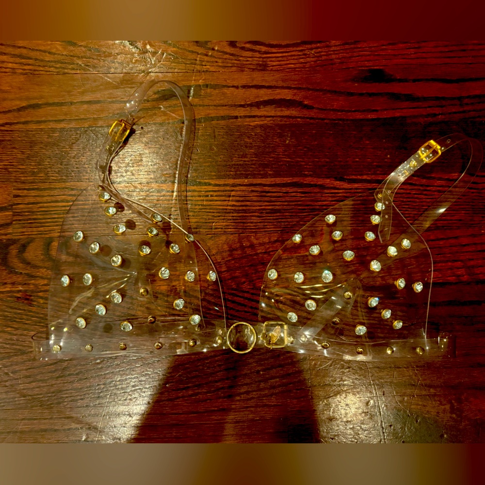 Clear diamond studded bra by Lovelorn Lingerie